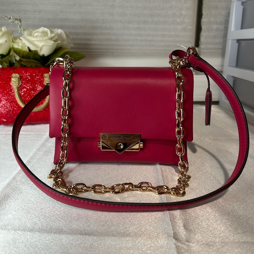 NWT Michael Kors Cece small shoulder bag pink